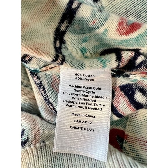 Talbots Cardigan Sweater LG Blue Green Lightweight Preppy Classic - Picture 6 of 6